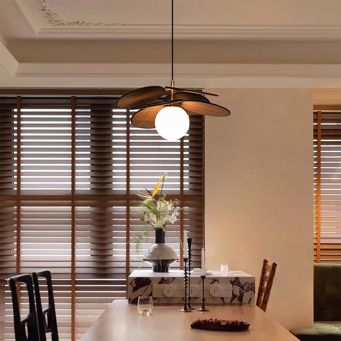 Florin Wooden Petal Pendant Light