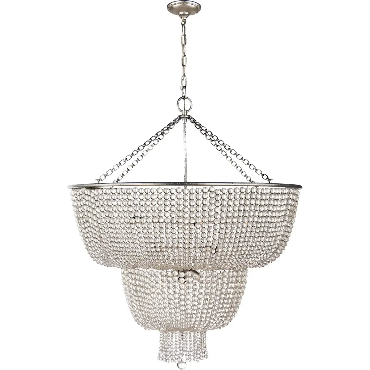 Silva Vintage LED hanglamp wit/helder eet-/woonkamer metaal en kristal
