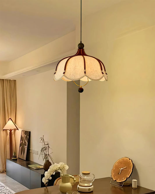 Feyno Vintage Stoff-Pendelleuchte