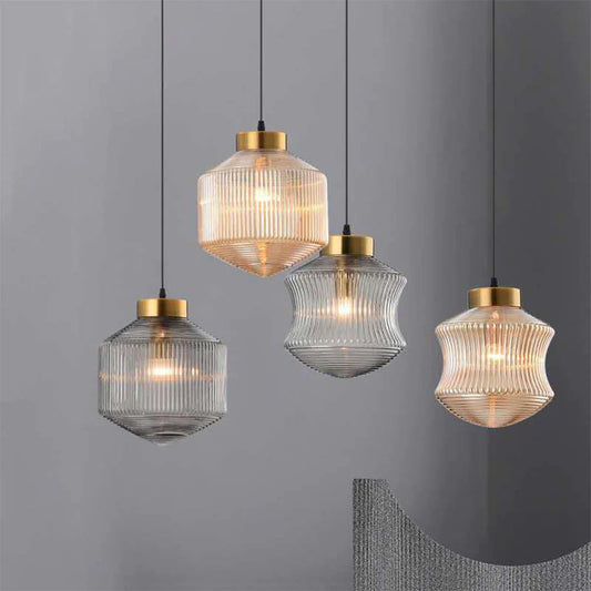 Valentina Modern LED Pendant Light Smoke Gray Glass Bedroom