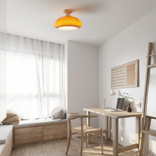 Valentina moderne LED-inbouwplafondlamp glas hout woonkamer