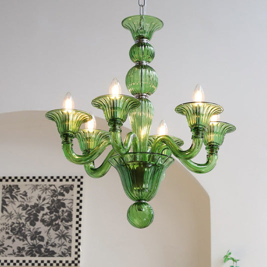 Silva Lustre en verre rétro Jaune&Vert&Transparent