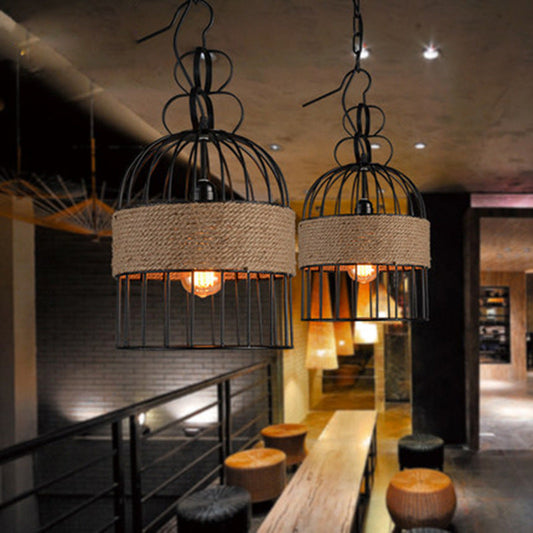 Epoch Design LED Birdcage Pendant Light Metal/Rope Cafe/Bar/Restaurant