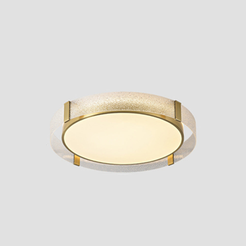 Arisha Plafonnier rond moderne en métal/verre, doré