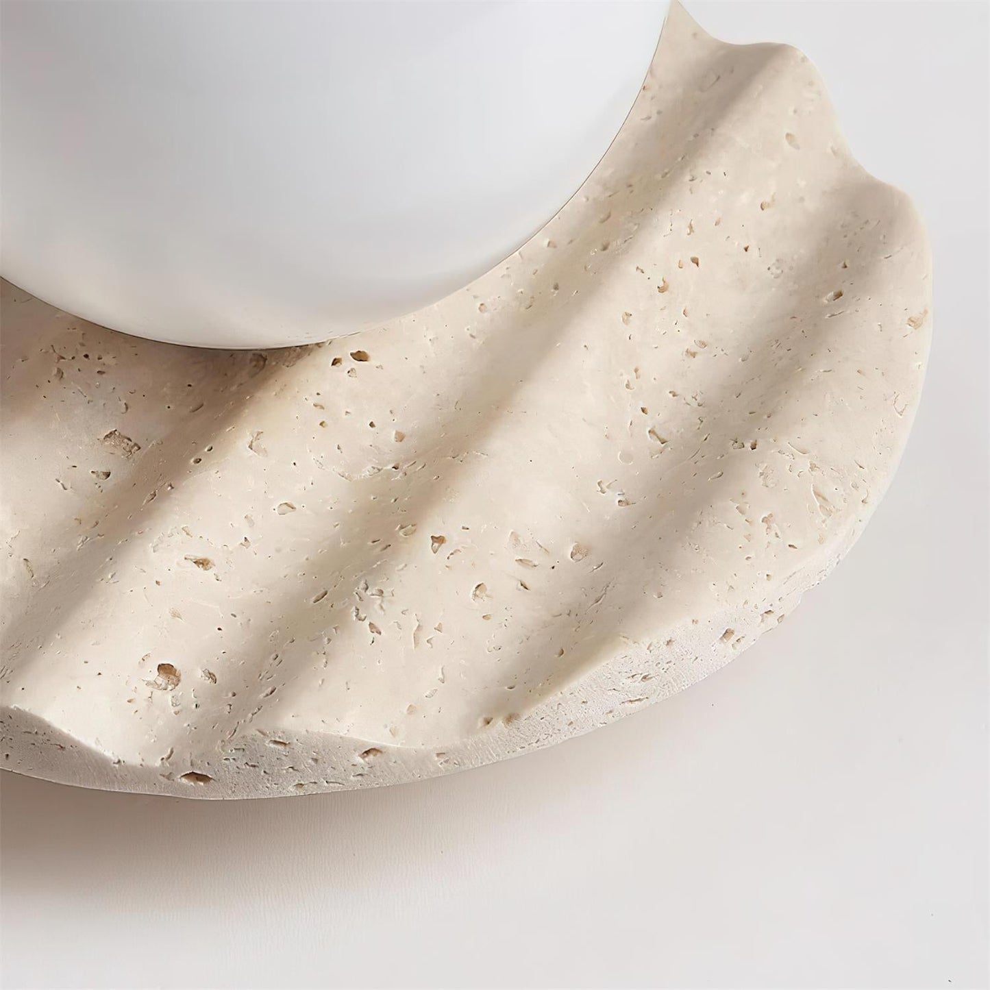Ritta Ceiling Light Travertine Glass