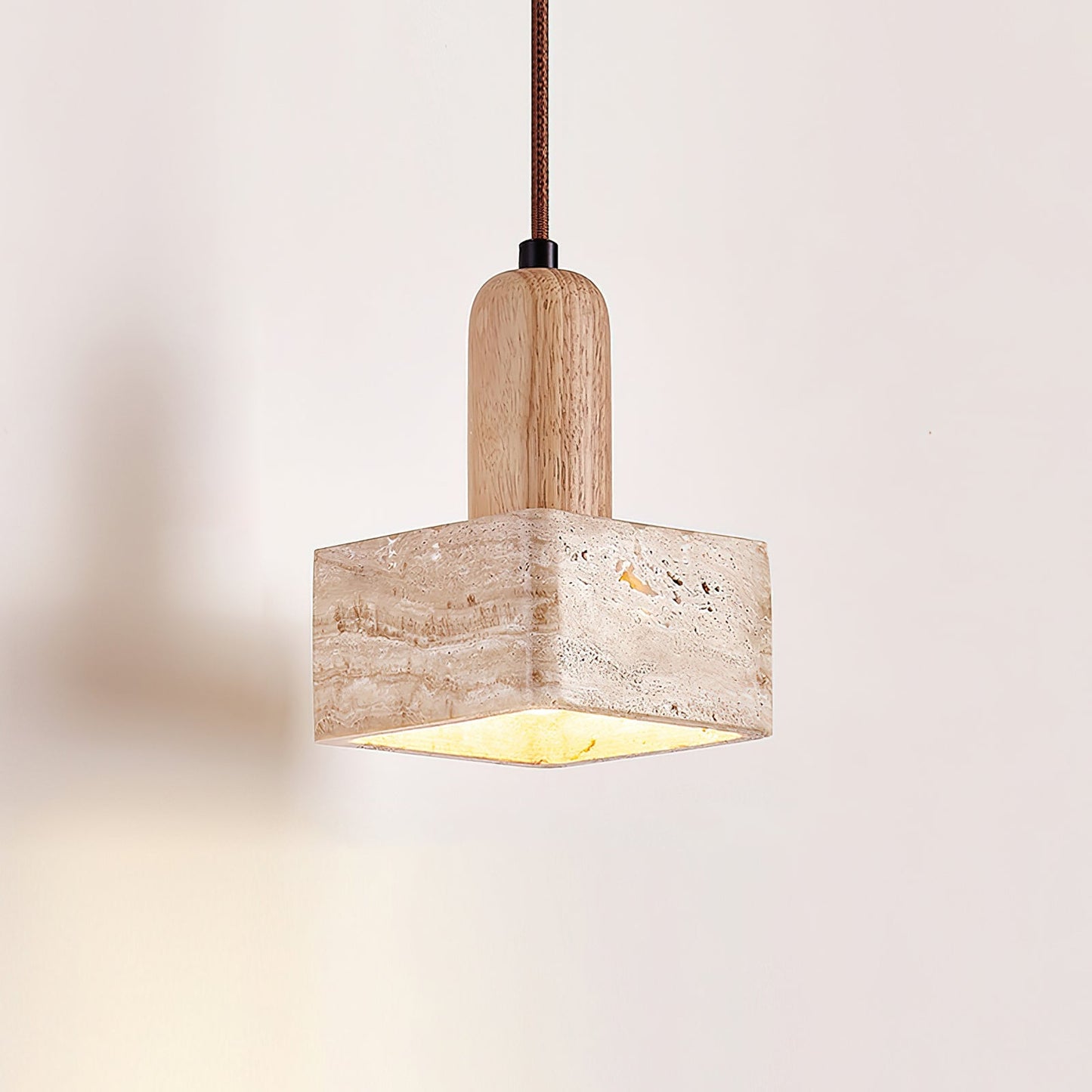Ritta Square Travertine Pendant Light