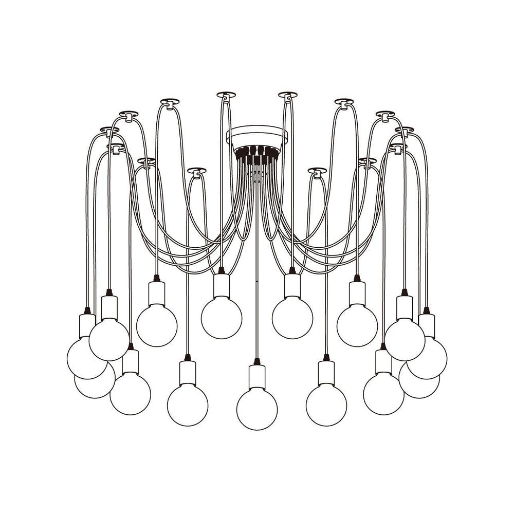 Silva Retro Country LED Spider Kronleuchter, Schwarz/Weiß