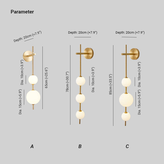 Cerin Vertical Globe Wall Lamp