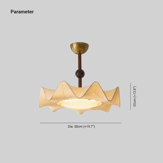 Plafonnier Cyrie Tissu gravé à motif floral Bois