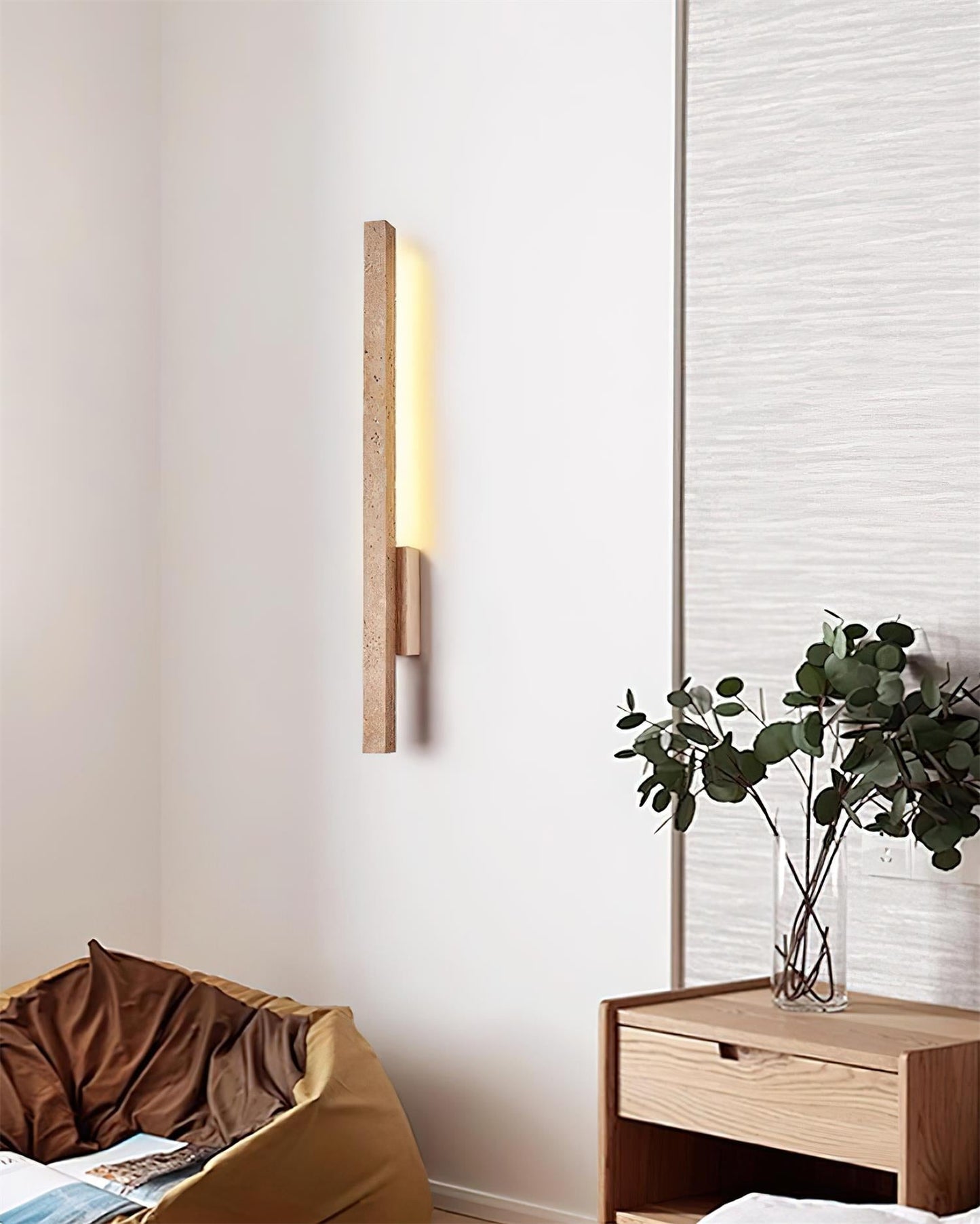 Opalyn Slim Travertine Wall Lamp