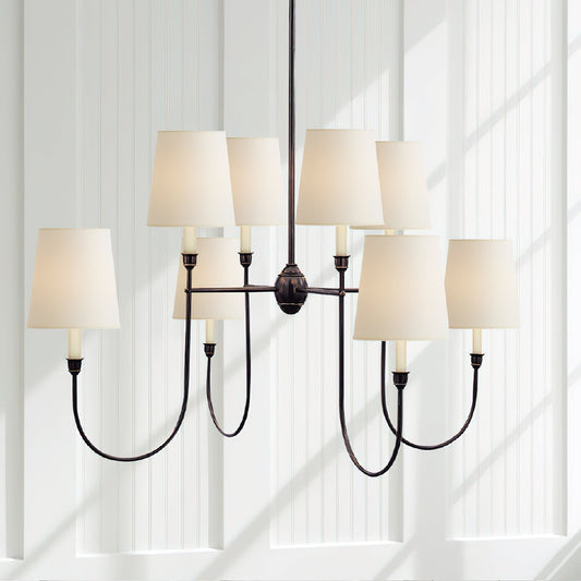 Talia Chandelier Laiton Tissu Luxe