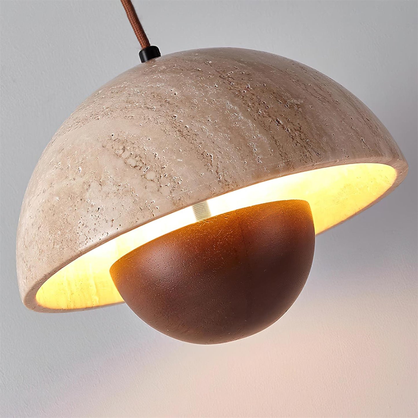 Ritta Travertine Pendant Lamp Wood