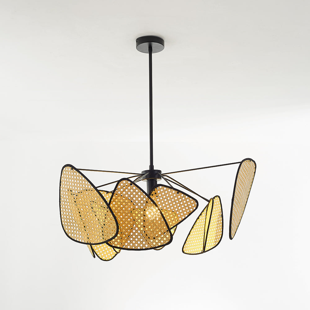 Ritta Pendelleuchte Leaf Grid, Rattan/Metall, Schlafzimmer