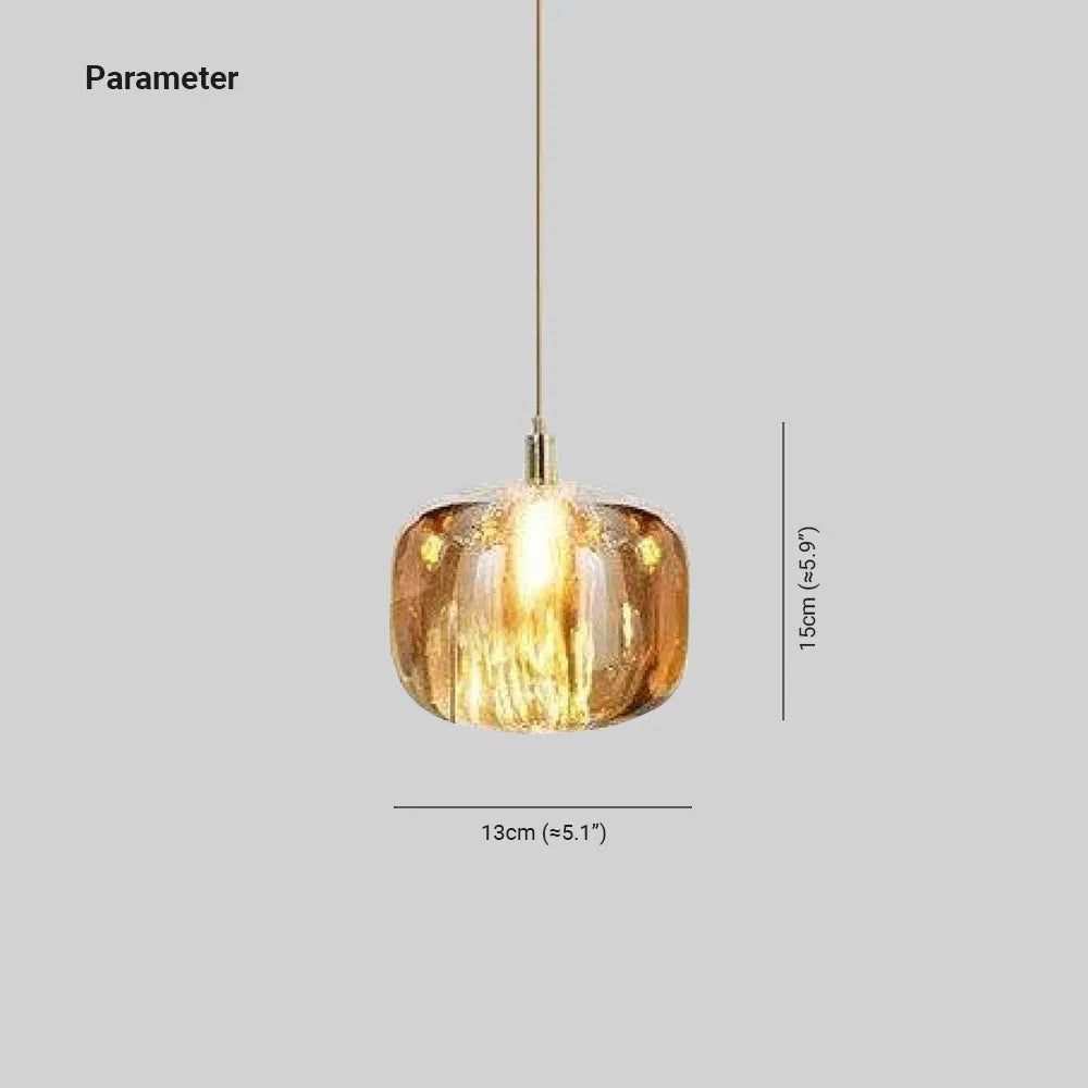 Valentina Modern Bubble Glass LED Pendant Light, Amber/Clear/Gray