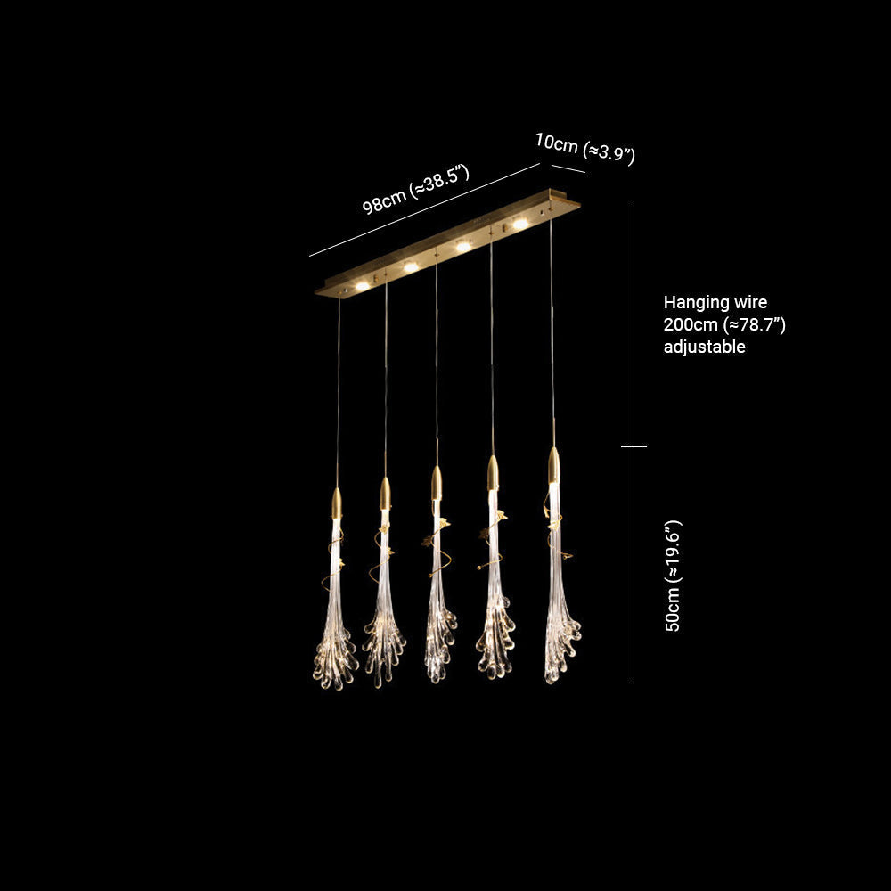 Arisha Lampe à suspension élégante en métal et verre en forme de fleur pour chambre à coucher