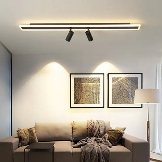 Aim Minimalist Double-linear Ceiling Light Spotlight, Black