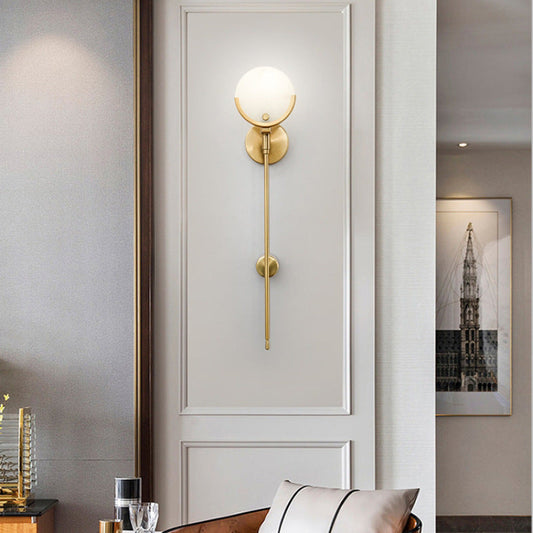 Valentina Modern Ball Metal/Dolomite LED Wall Lamp, Gold