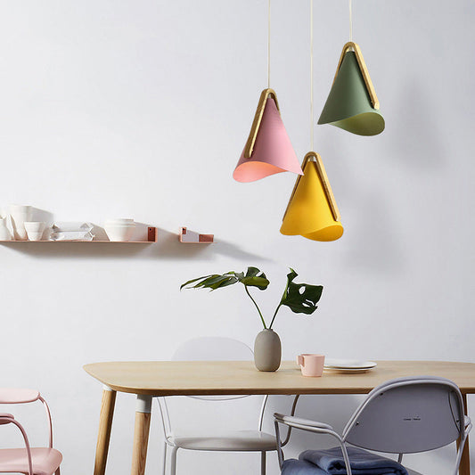 Valentina moderne kegelvormige hanglamp, hout/metaal