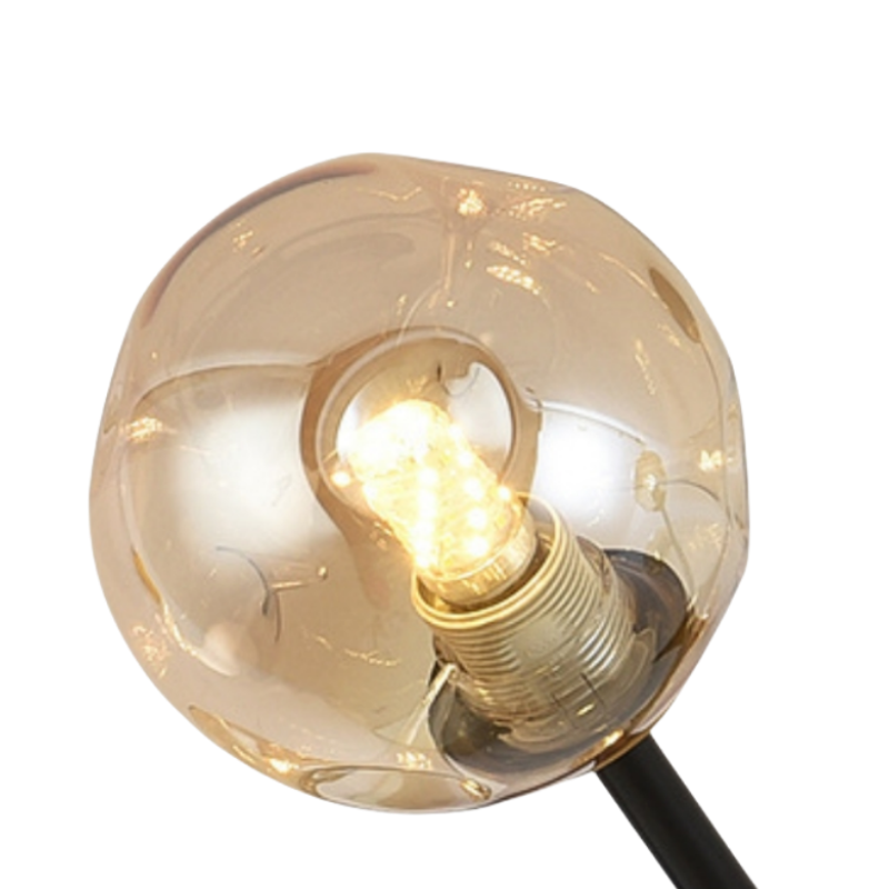 Lustre bulle en verre Valentina Art Déco, ambre