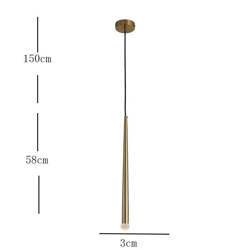 Arisha Pendant Light Linear Modern, Gold, Living Rooms