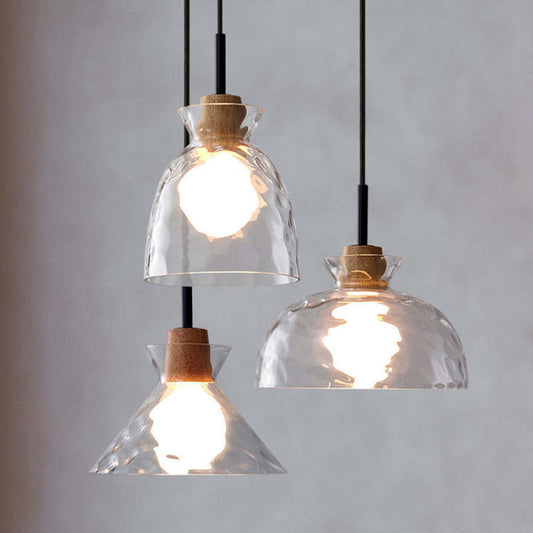 Arisha minimalistische geometrische glazen hanglamp, eetkamer