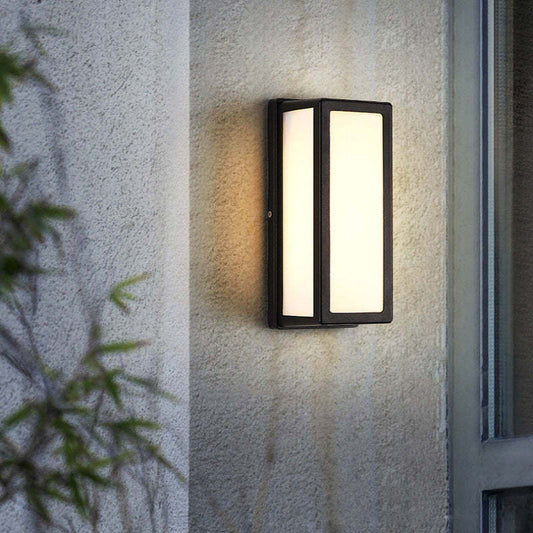 Linae Modern Waterproof Metal Cross Outdoor Wall Lamp, Black