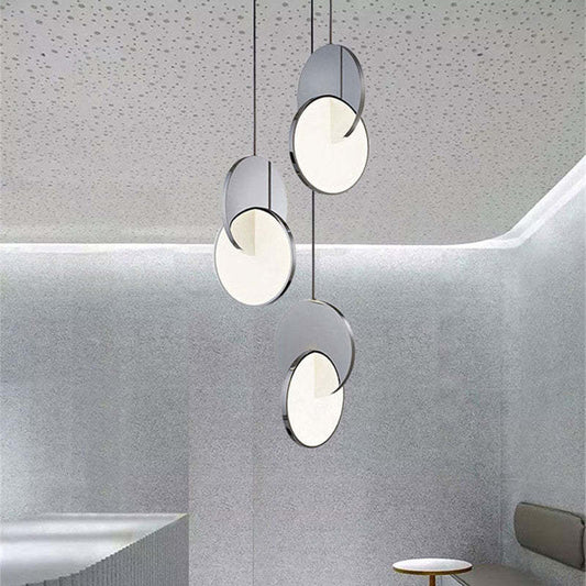 Arisha hanglamp, schijf, goud/zilver