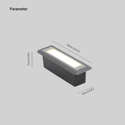 Ray Modern Rectangular Outdoor Deck/Step Light, Black