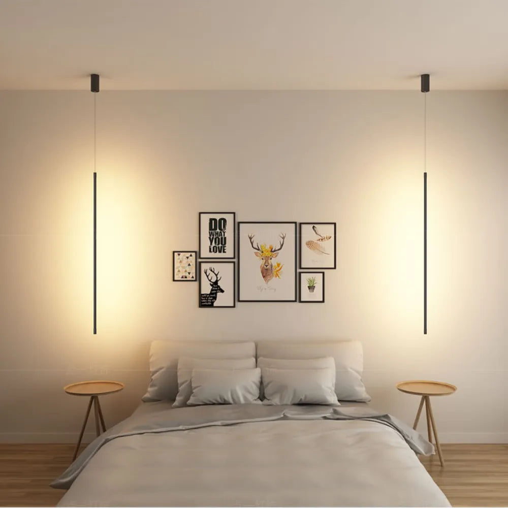 Suspension linéaire minimaliste Erix pour chevet, noire