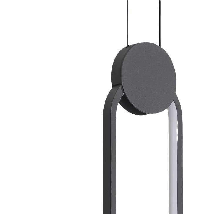 Doria Modern LED Pendant Light Black/White Metal Living Room