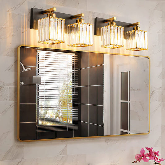 Kristy Vintage LED-Wandleuchte aus Metall/Kristall für Spiegel, Gold