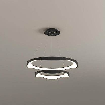 Arisha Pendant Light Rond Modern,  Black/White, Dining Room