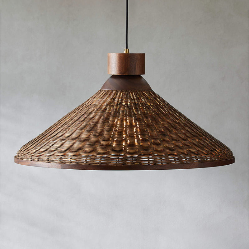 Silva Suspension LED Rétro en Rotin pour Salon/Restaurant/Hôtel