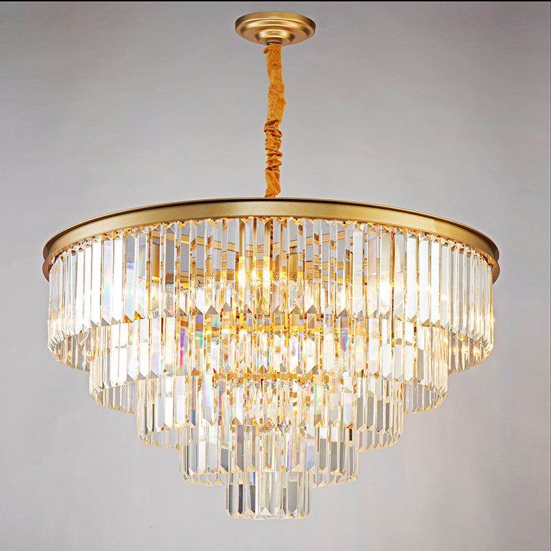 Arisha moderne LED decoratieve luxe hanglamp kristal metaal zwart/gouden ring slaapkamer/woonkamer