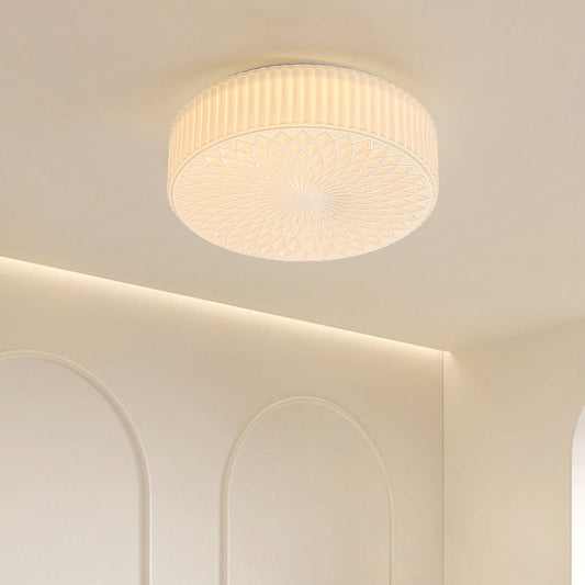 Valentina moderne cremefarbene LED-Unterputz-Deckenleuchte aus Glas, Arbeitszimmer, Schlafzimmer