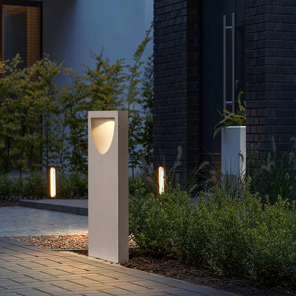 Ray Modern Stone Reflection Outdoor Path Light, Gray