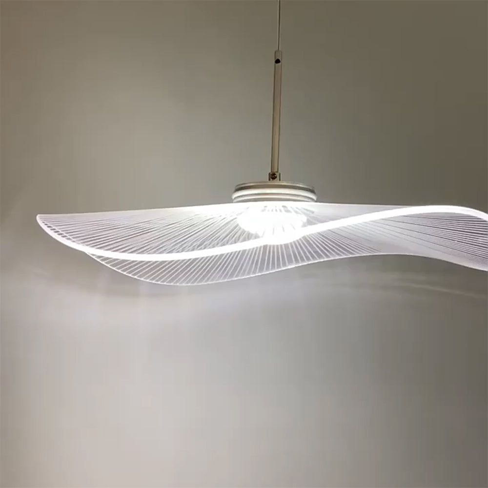 Arisha Designer Lampe à suspension en métal en forme de feuille de lotus Blanc