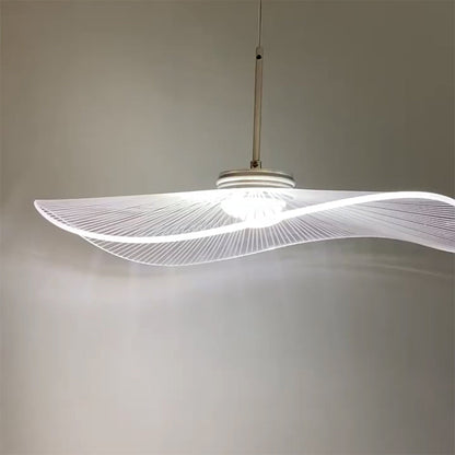 Arisha Designer Lampe à suspension en métal en forme de feuille de lotus Blanc