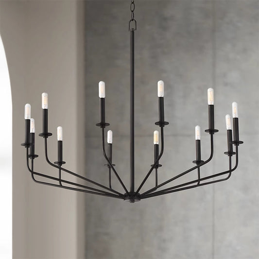 Silva moderne industriële LED kroonluchter zwart metalen woonkamer