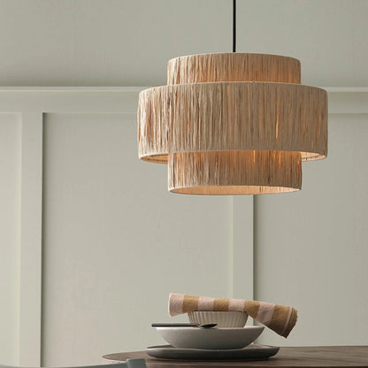 Suspension en rotin rustique Boho Muto, 3 styles