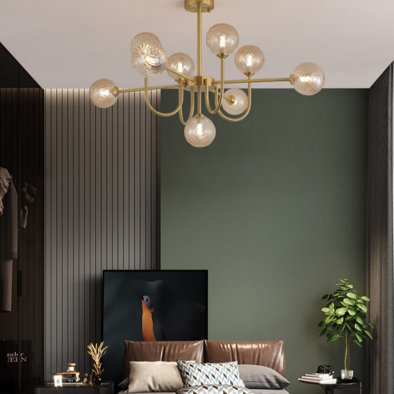 Valentina Lustre LED Moderne Or Verre Salon/Salle à Manger/Chambre