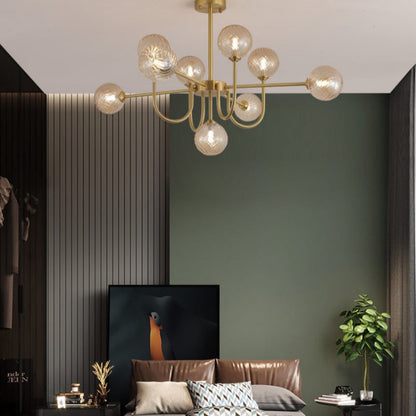Valentina Lustre LED Moderne Or Verre Salon/Salle à Manger/Chambre