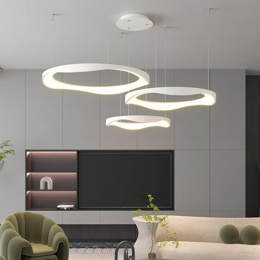 Arisha Pendelleuchte Rond Modern, Schwarz/Weiß, Esszimmer