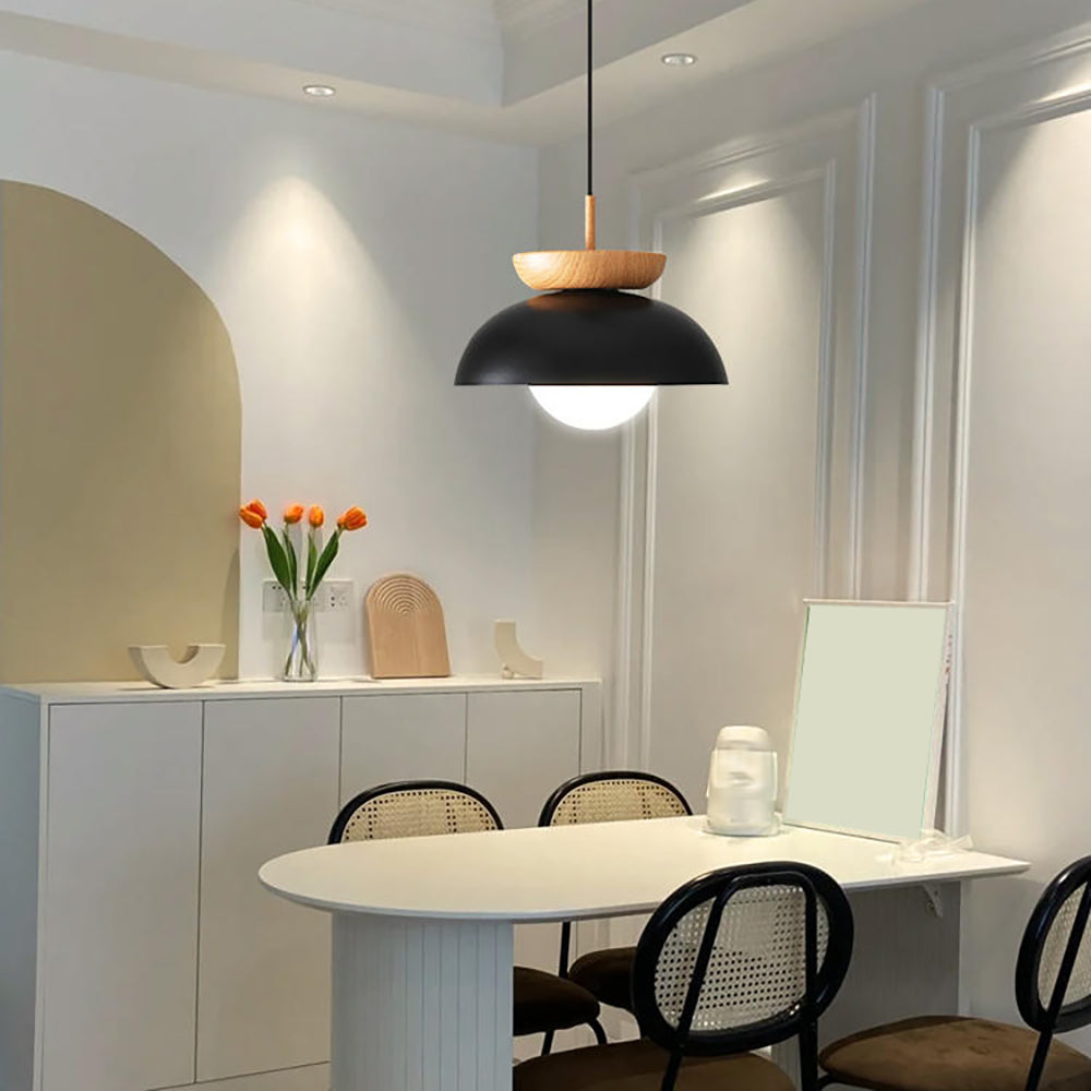 Muto Nordic Suspension/Plafonnier Bois/Métal Noir Cuisine Balcon