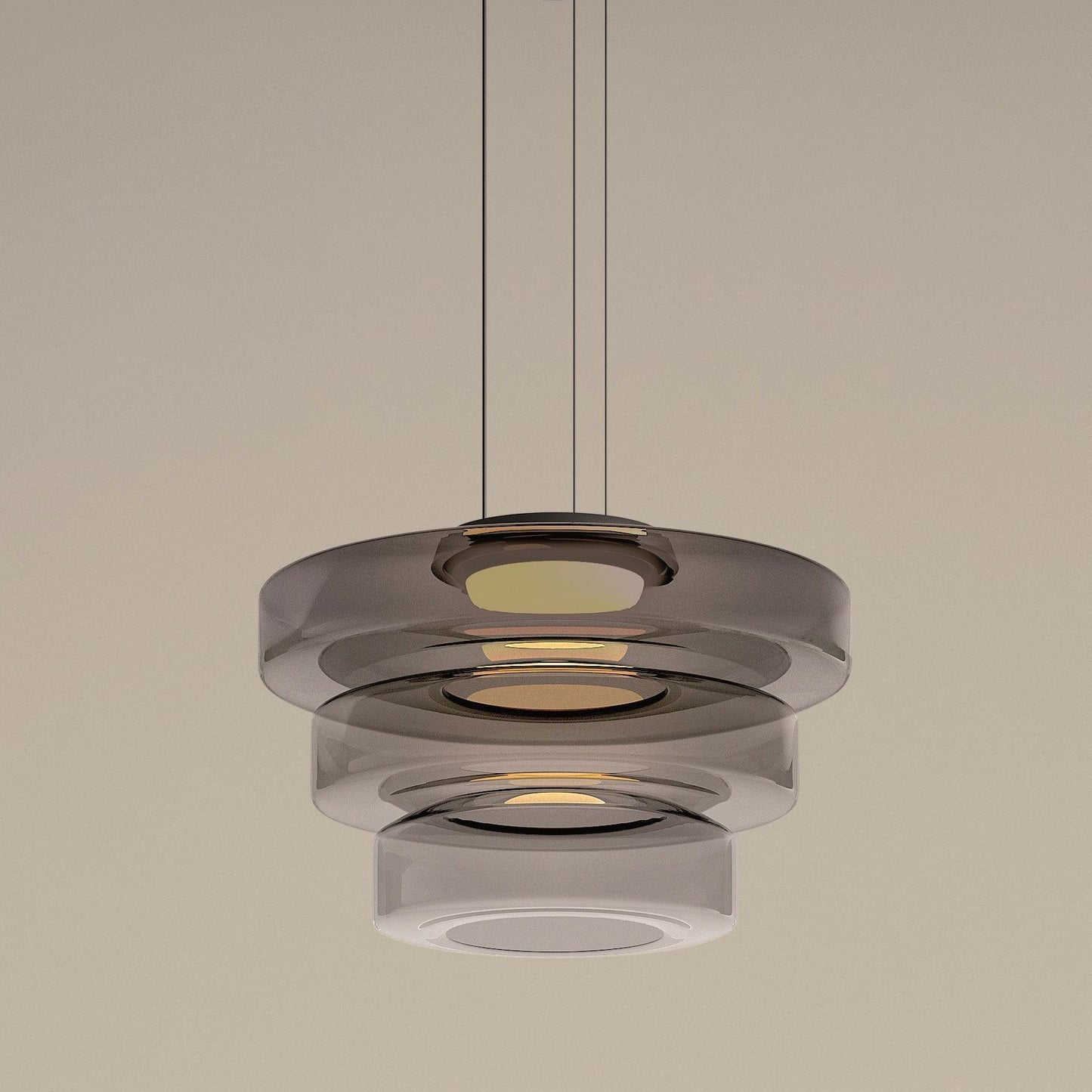 Suspension Jojo en verre, structure à plusieurs niveaux