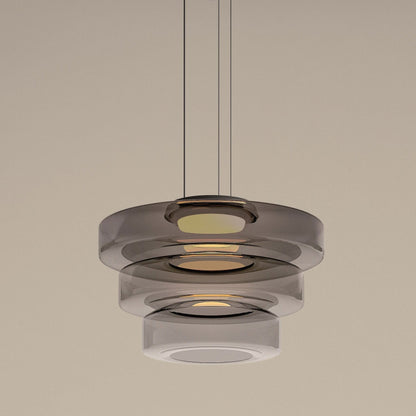 Suspension Jojo en verre, structure à plusieurs niveaux