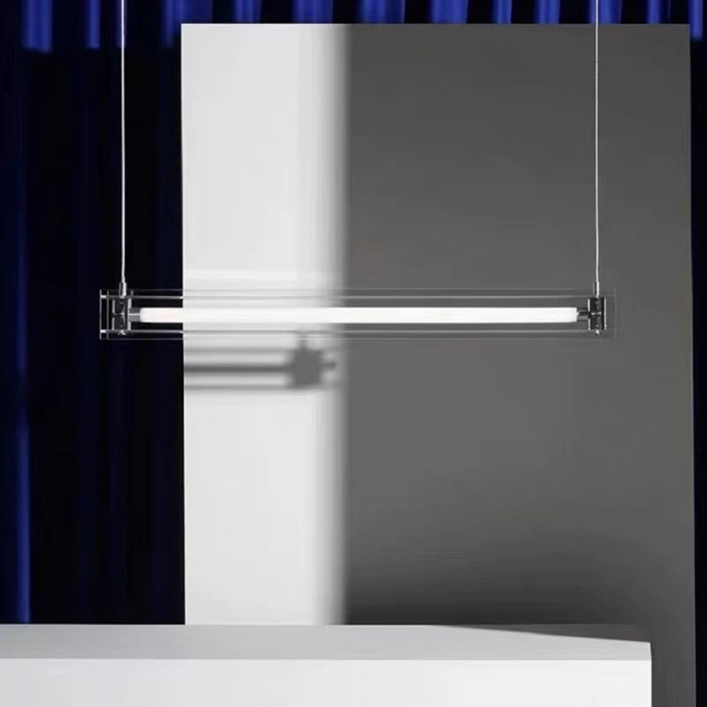 Lampe à suspension linéaire minimaliste en métal Arisha, blanc