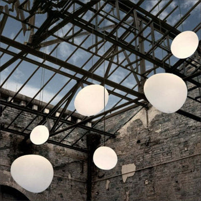 Elun Sleek Minimalist Floating Egg-shaped Glass Pendant Light