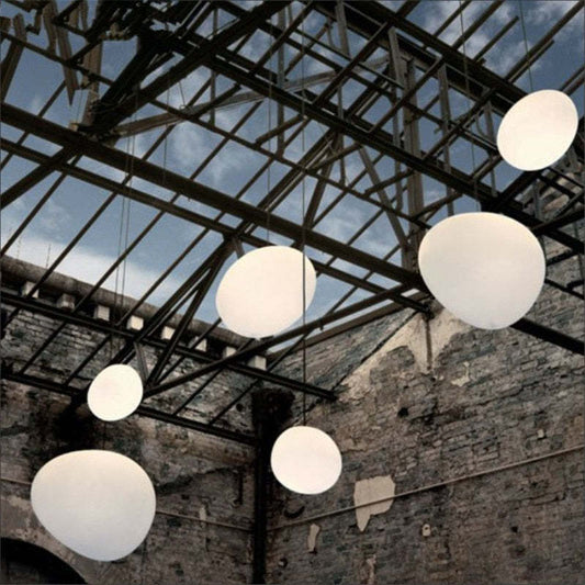 Elun Sleek Minimalist Floating Egg-shaped Glass Pendant Light