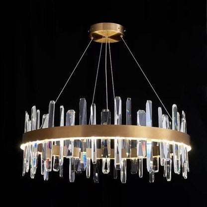 Kristy Modern Crystal Ring Chandelier Black&Gold